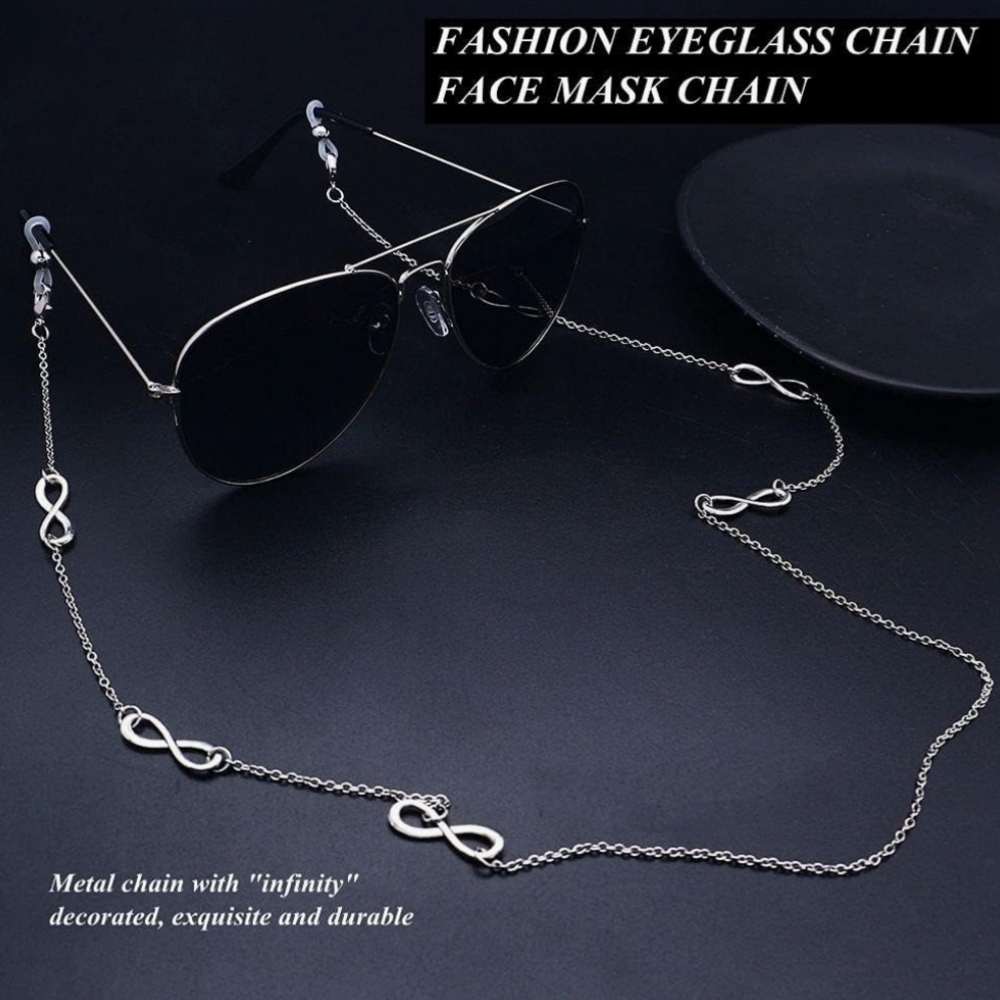 Silver Glasses Chain Infinity Design
